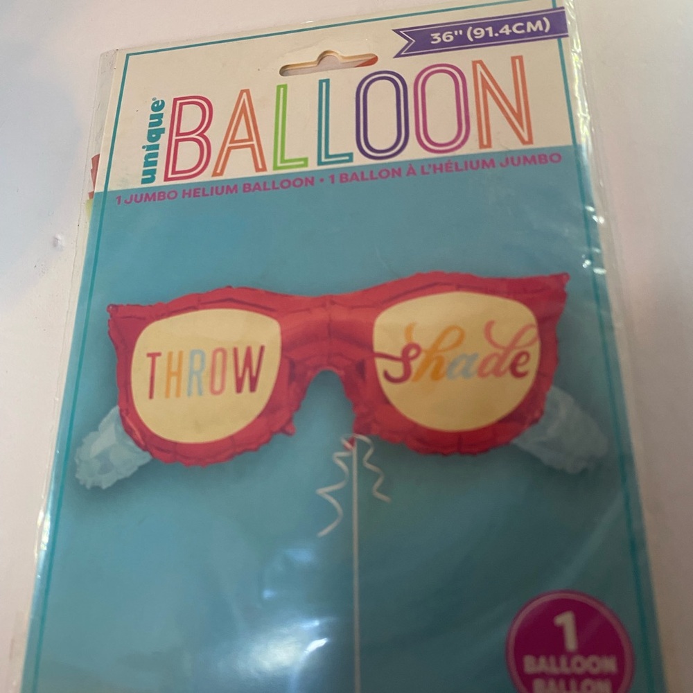 Nique Red Sunglasses Foil Balloon with Yellow Lens Accents